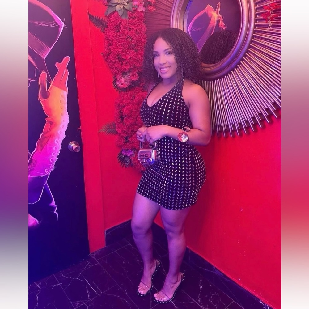 Macy's Black and silver Mini Dress